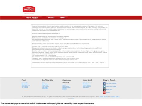 redbox charitable donation request form.